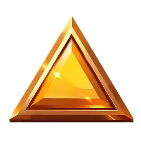 Golden triangle gemstone with orange glow – Olympus Trueways low-value symbol